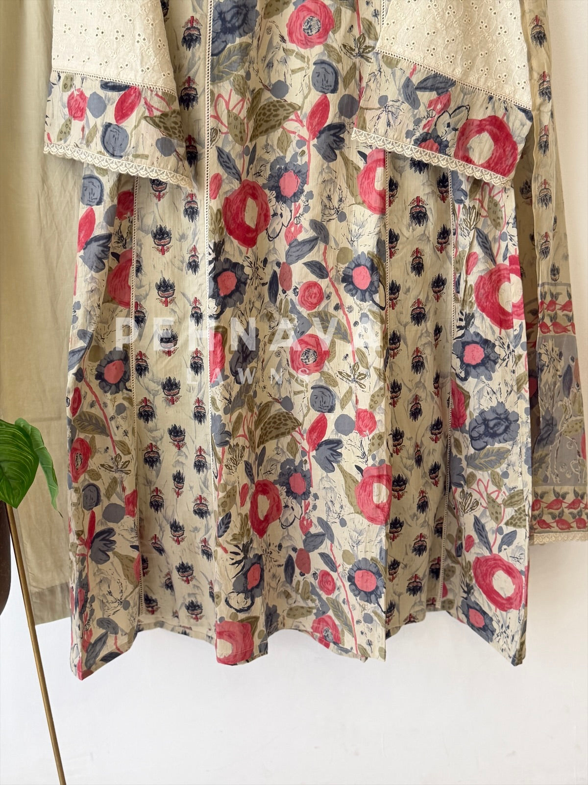 Floral Printed A-Line Three-Piece Set-13104
