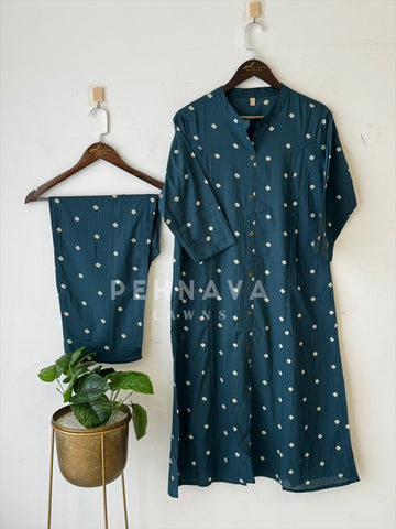 Teal Co-ord Set-17880 - Pehnava Lawns