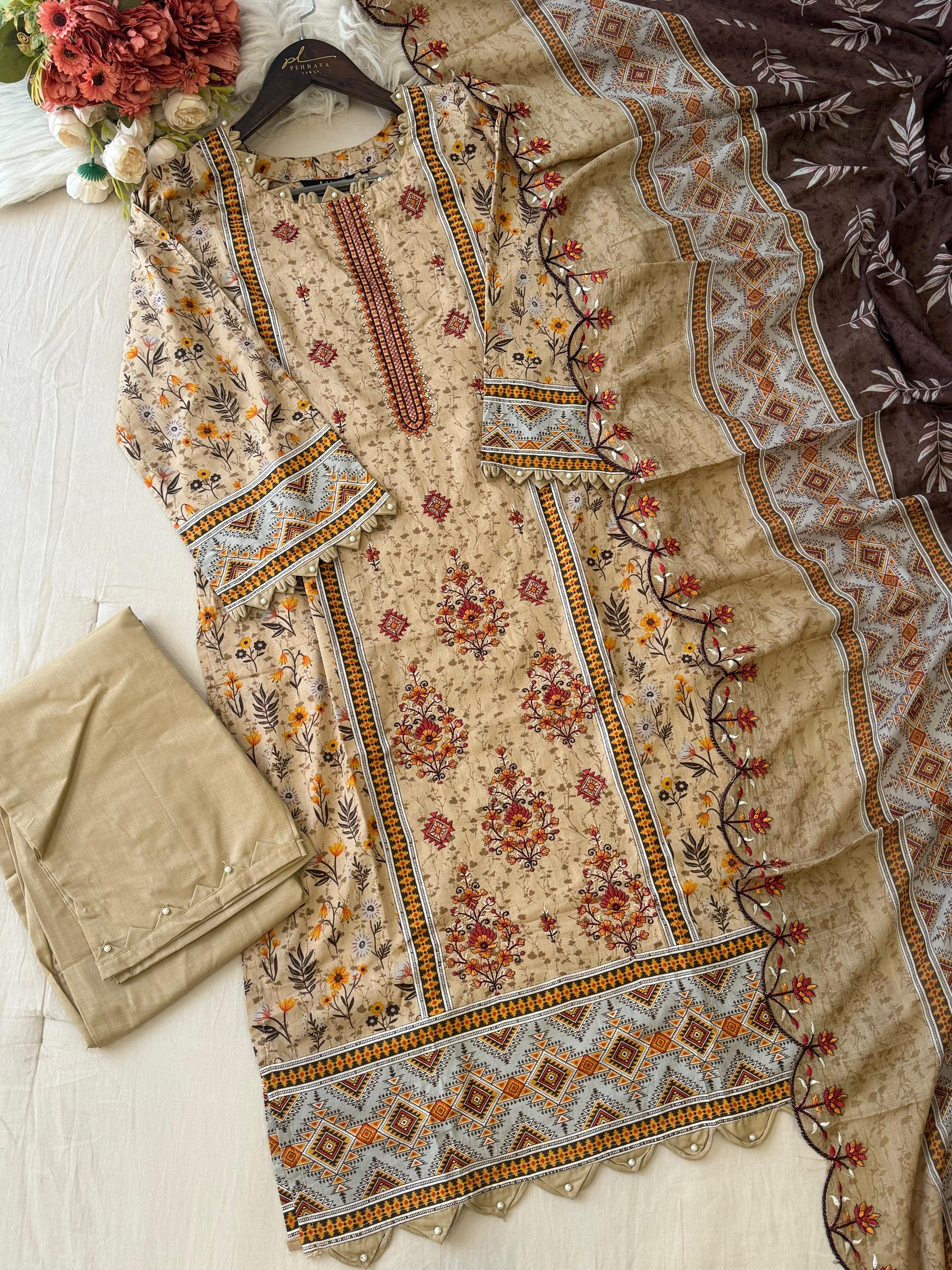 Casual Embroidered Pakistani Suit-7