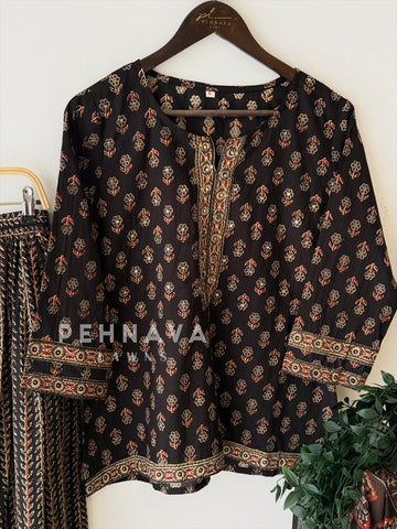Floral Block Print Skirt Set-1035