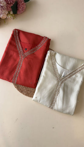 Premium russian silk suit with hand-work detailings-9076