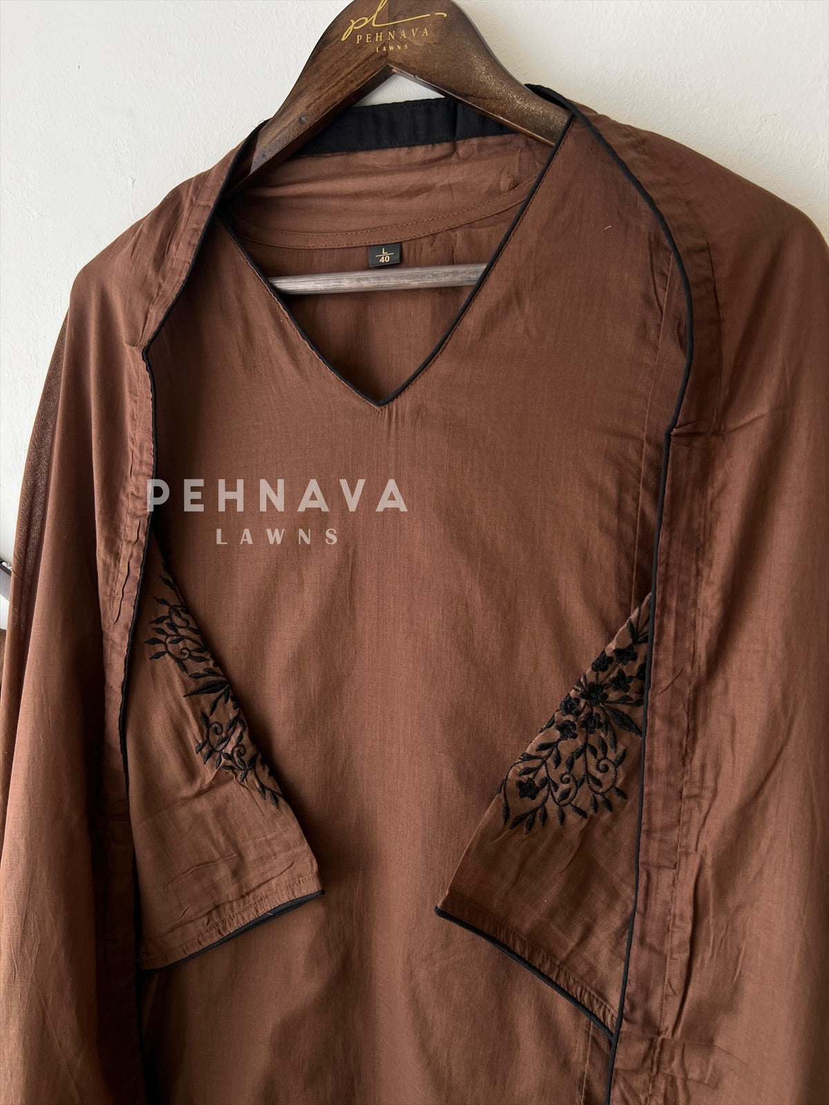 Black Thread Embroidered Suit