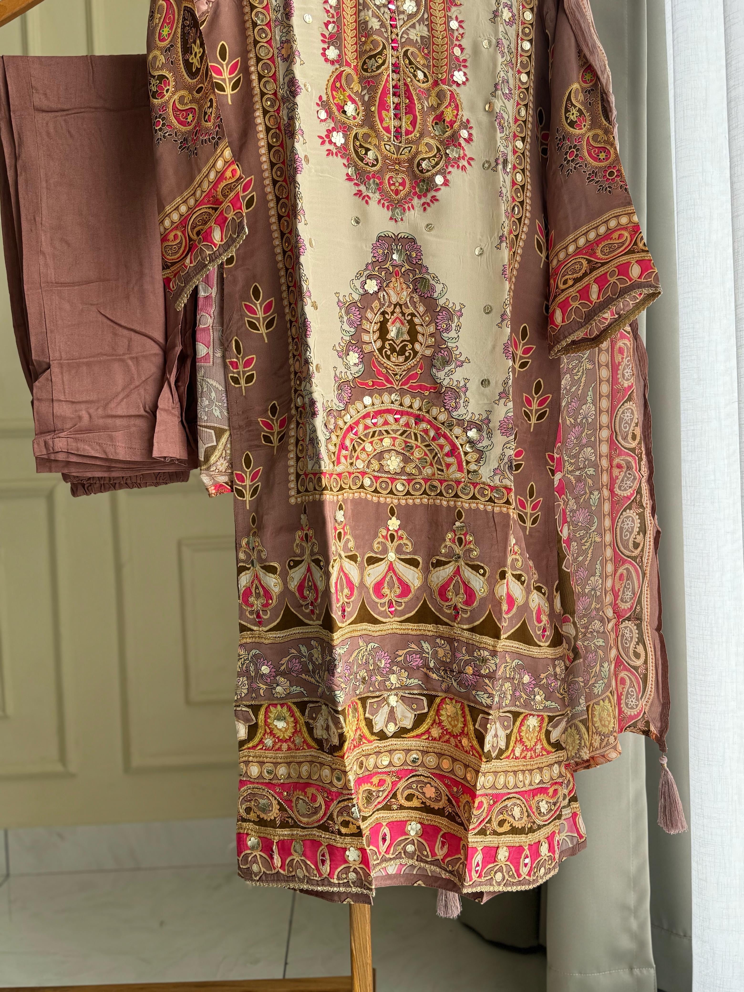 Party wear Crepe Suit-116