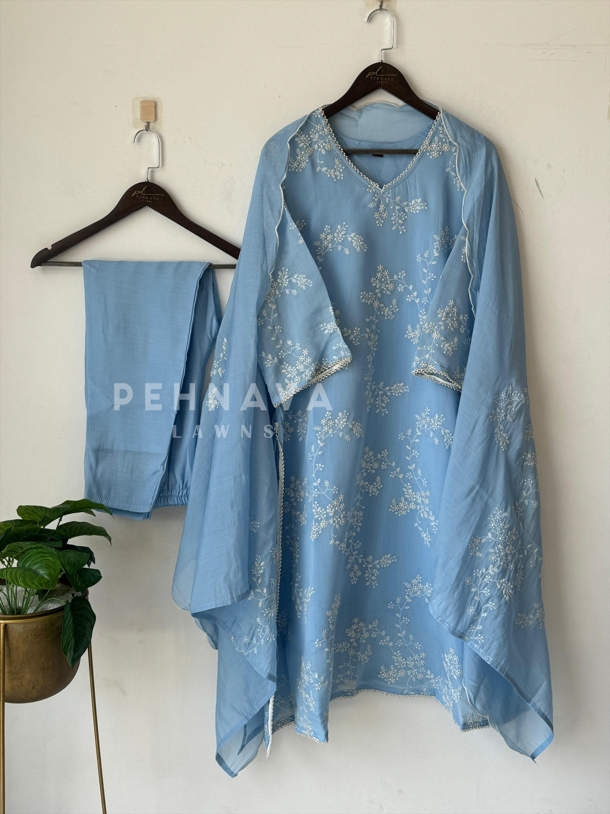 Elegant Embroidered Chanderi Suit-12818