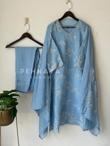 Elegant Embroidered Chanderi Suit-12818