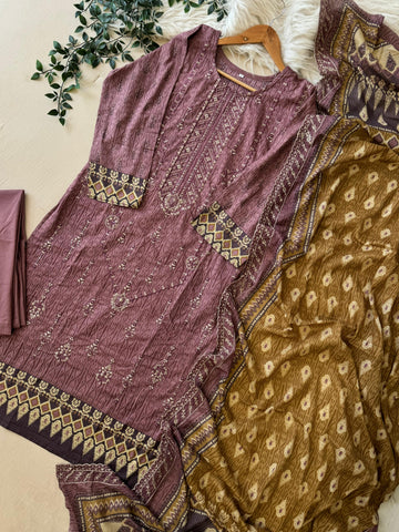 Cotton Embroidered Suit Ft.Cotton Duppatta-3604