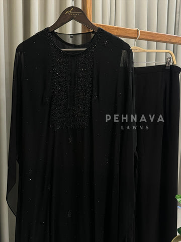Premium  Chiffon Handwork Suit With Bottom No.10 - Pehnava Lawns