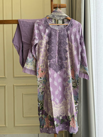 Pakistani printed suit ft-Cutwork embroidered dupatta-04