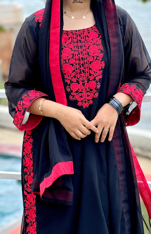 Georgette Black Party wear Dress