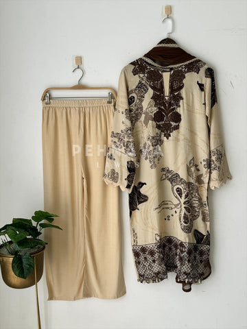 New Floral Embroidery Kurtha Set-143