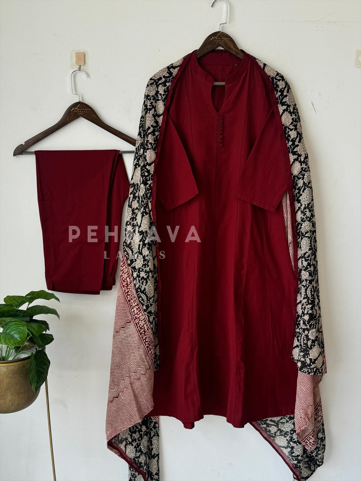 Front Panel Kurta Set with Dupatta-12560 - Pehnava Lawns