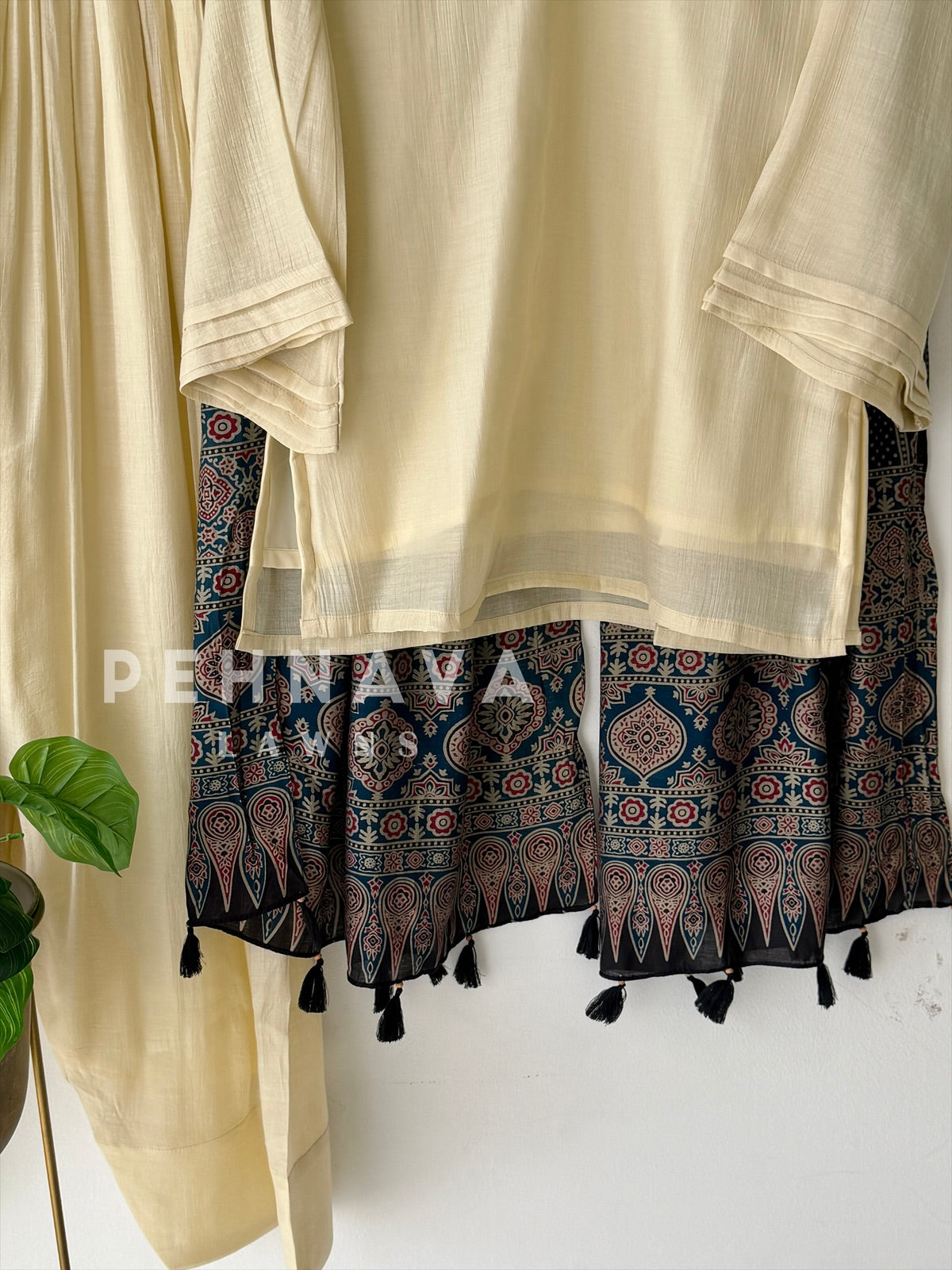 Farshi Shalwar Set with Ajrak Printed Dupatta-B269