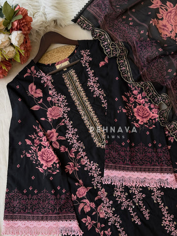 Signature Embroidered lawn Unstitched Suit 3648