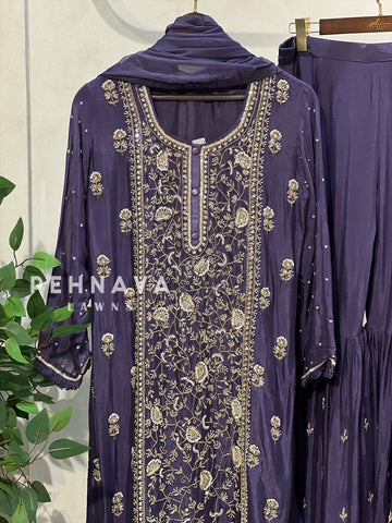 Heavily Handworked Sharara with Pure Chiffon Dupatta