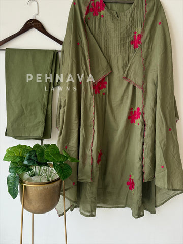 Cotton Floral Embroidered Suit-15441 - Pehnava Lawns