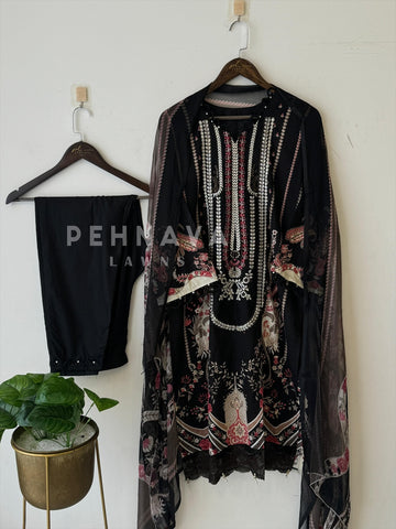 Embroidery Printed Suit Set-1513