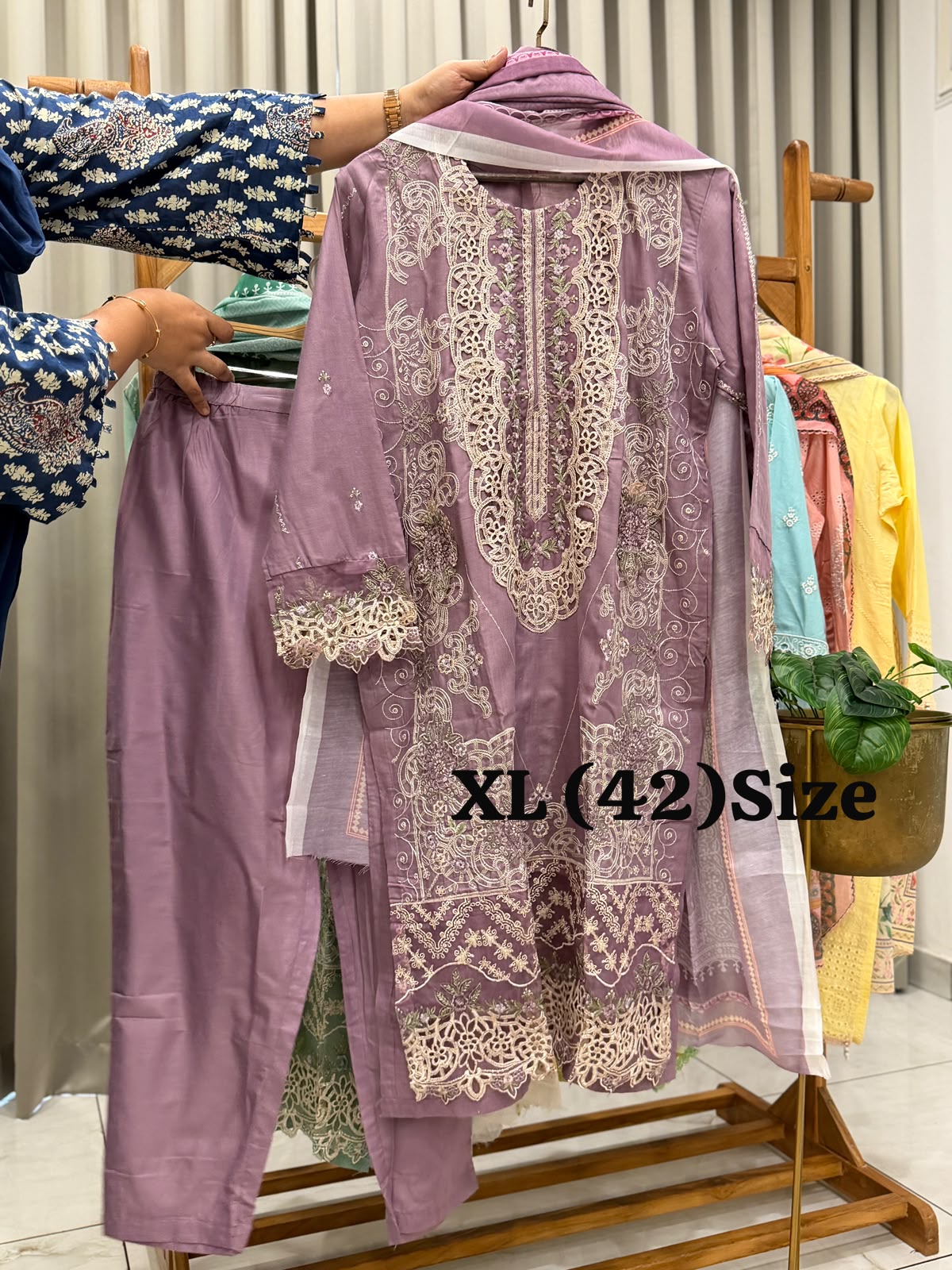 Signature Embroidered Three Piece Set