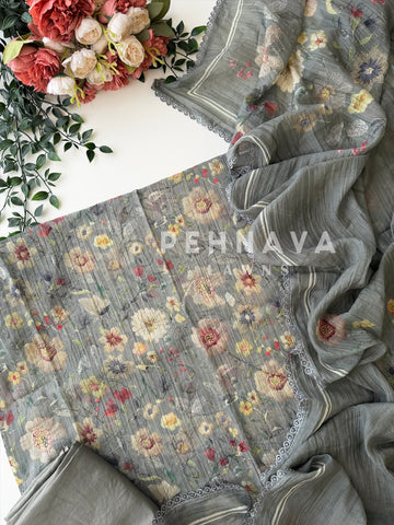 Floral Embroidered Unstitched Suit 4127