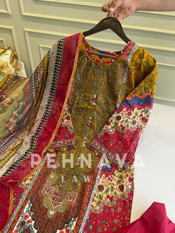 Floral Printed Ethnic Pak-Suit Ft. Chiffon/Cotton Dupatta-221