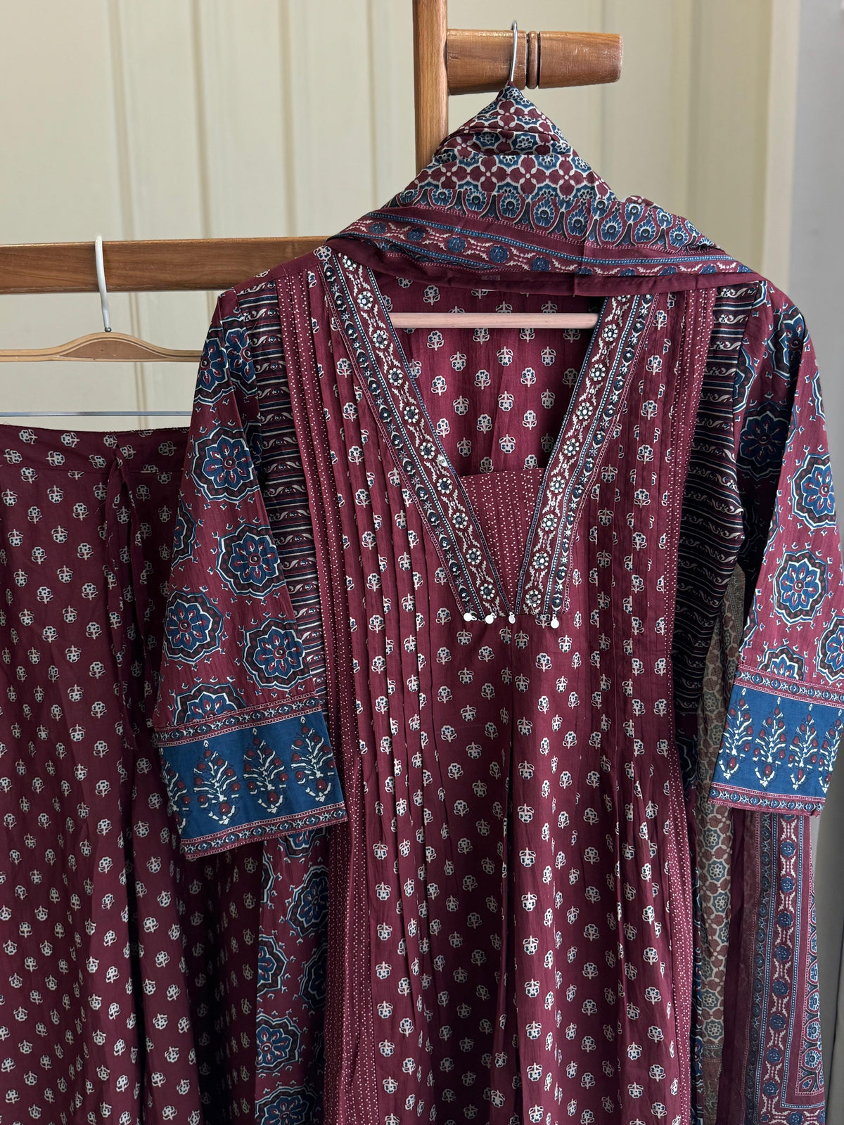 Ajrak Printed Anarkali suit