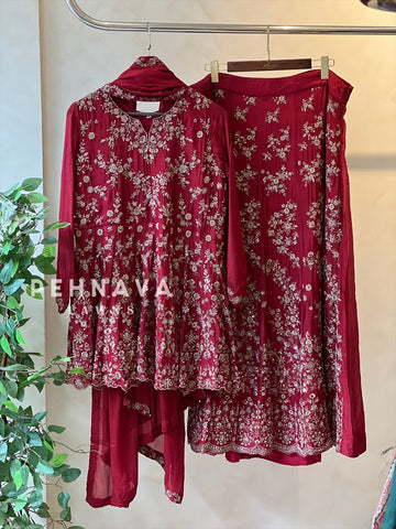 Handworked three piece skirt set