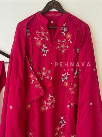 Floral Thread Cotton Suit-3295 - Pehnava Lawns