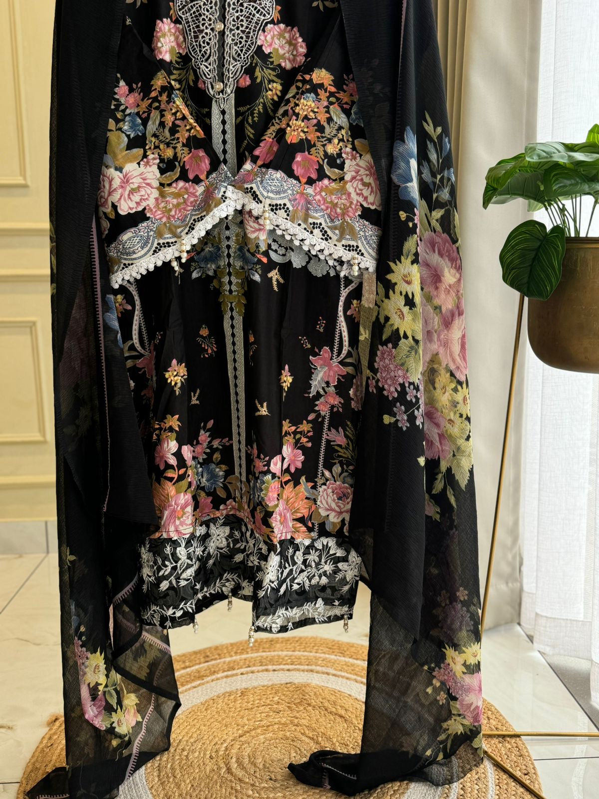 Black Printed Pakistani Salwar-5