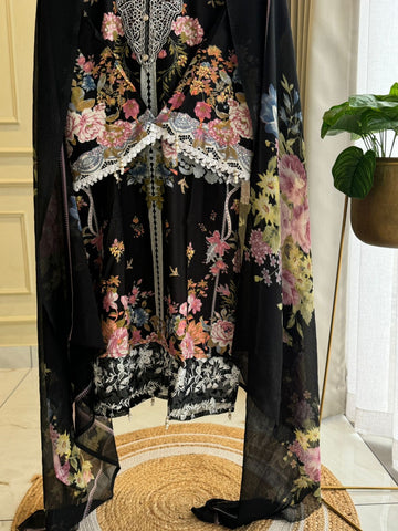 Black Printed Pakistani Salwar-5