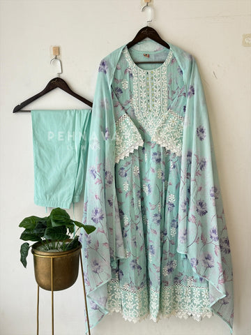 Mulcotton With Chikankari Embroidery Attire-3411
