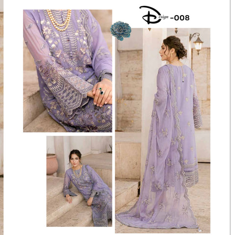Noor’s Luxurious Embellished Chiffon Suit D8