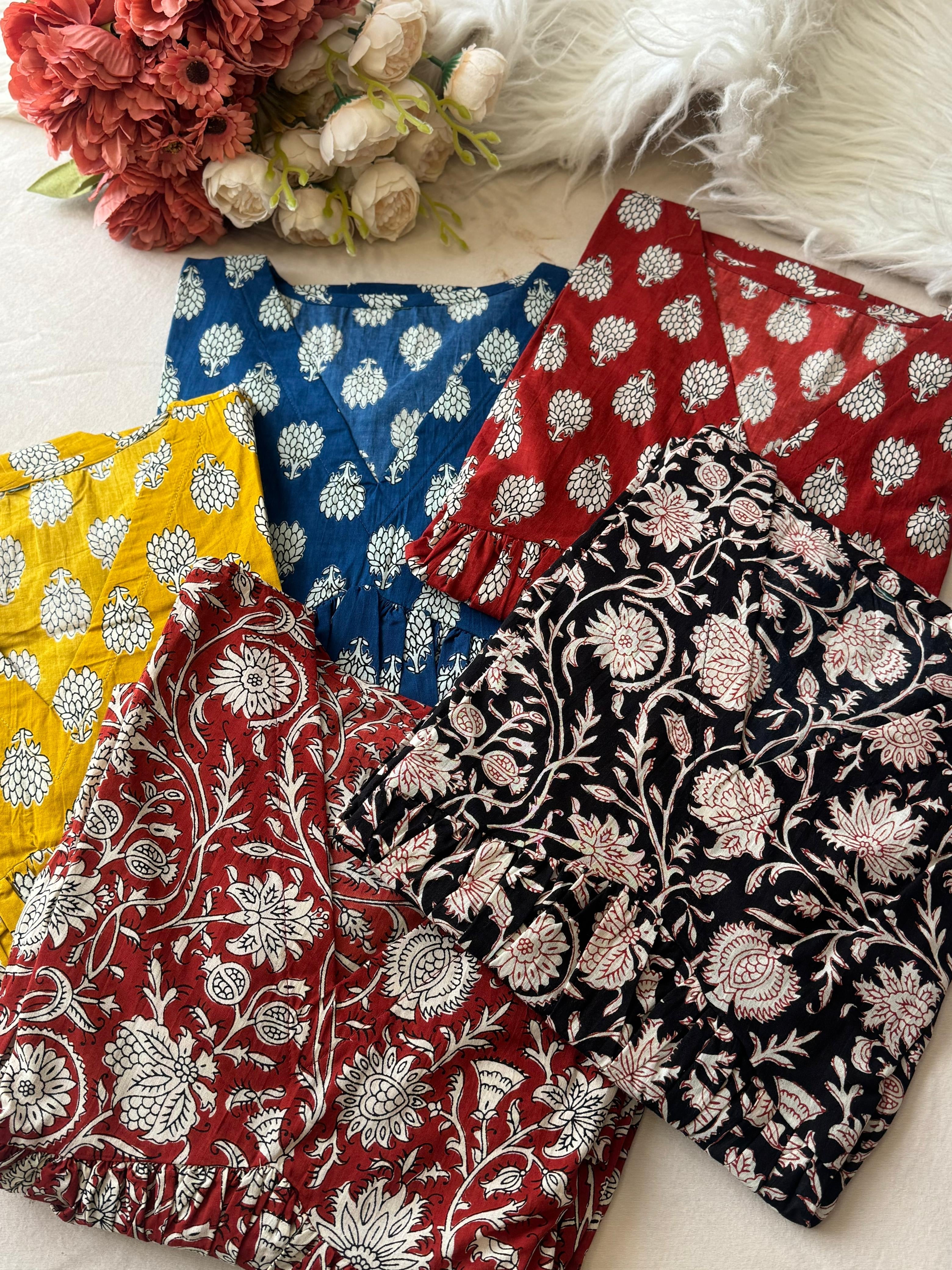 Casual Pure Cotton Block Printed Short Kurtis