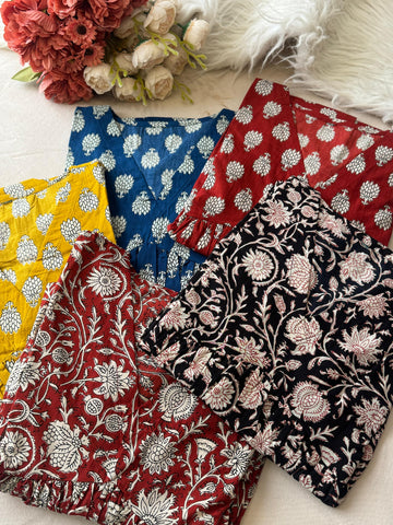 Casual Pure Cotton Block Printed Short Kurtis