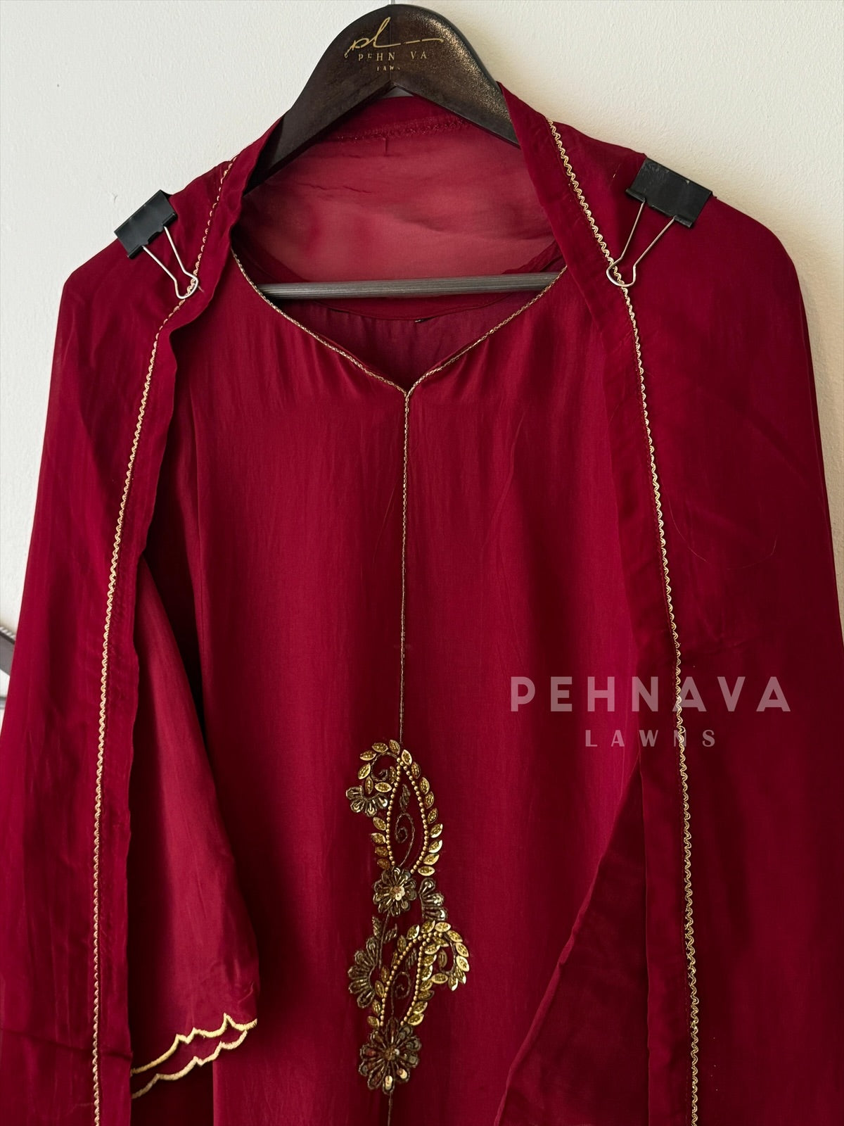 Maroon Handwork Suit-2450 - Pehnava Lawns