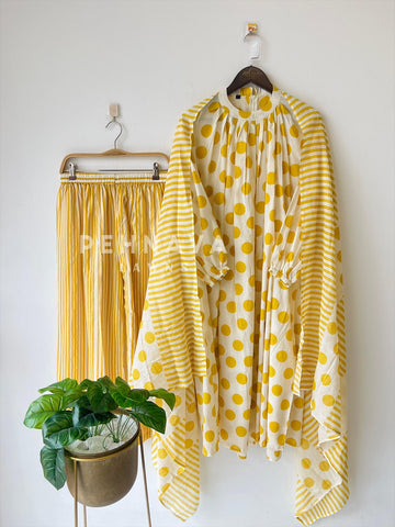 Cotton Parallel & Polka Suit Set