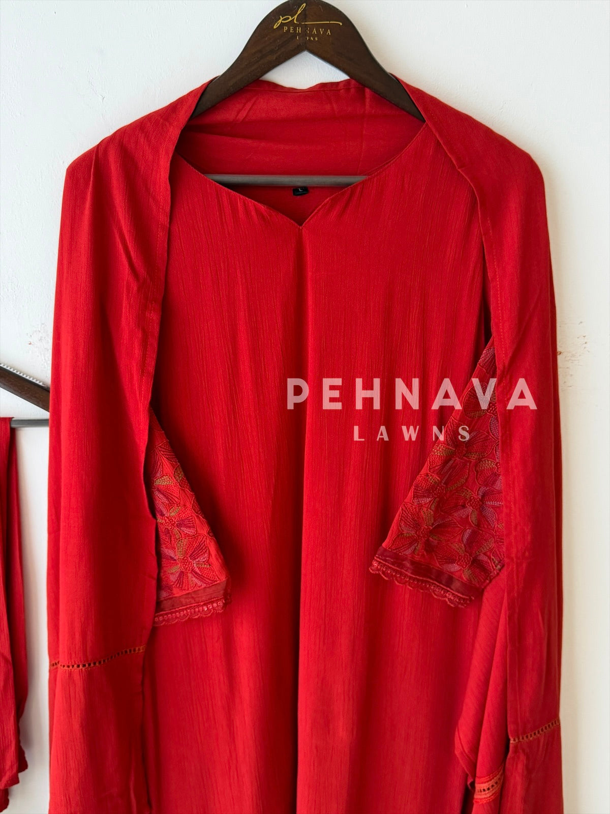 Embroidered Lace Detailed Suit-1001