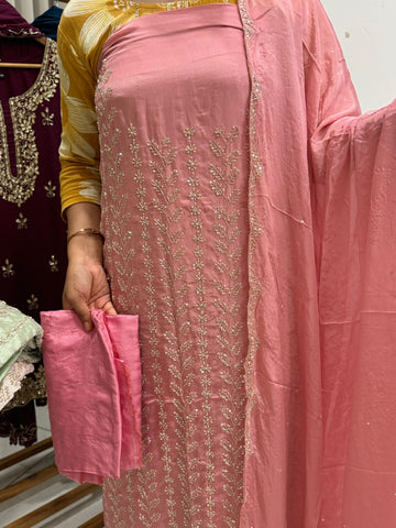 Pure Tissue handworked Un-stitched suit-1643