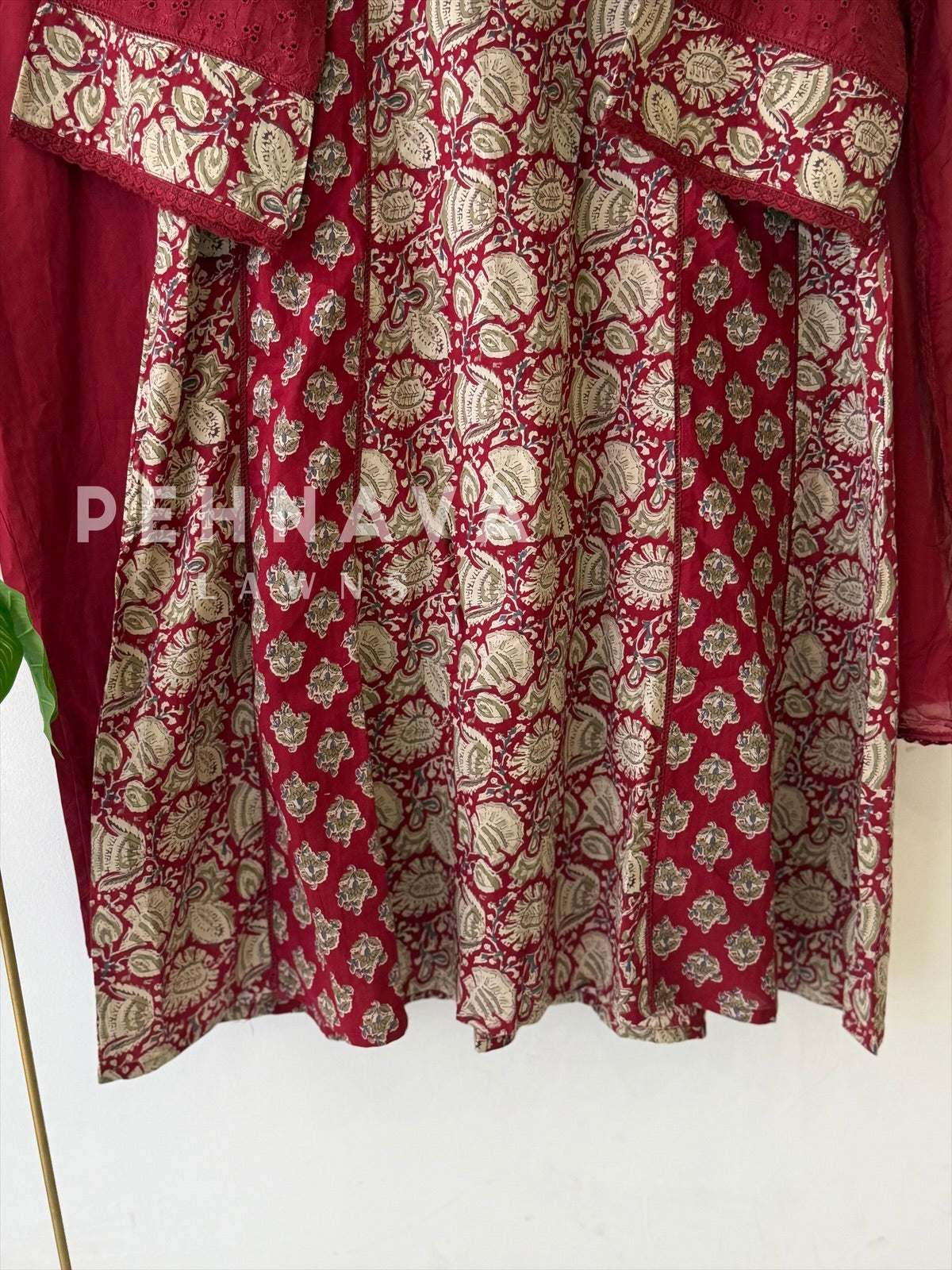 Kalamkari Paisley Printed Three-Piece Set-13104