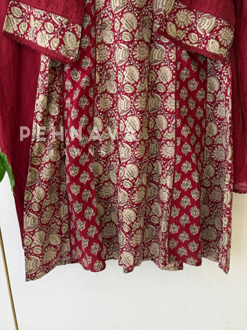 Kalamkari Paisley Printed Three-Piece Set-13104