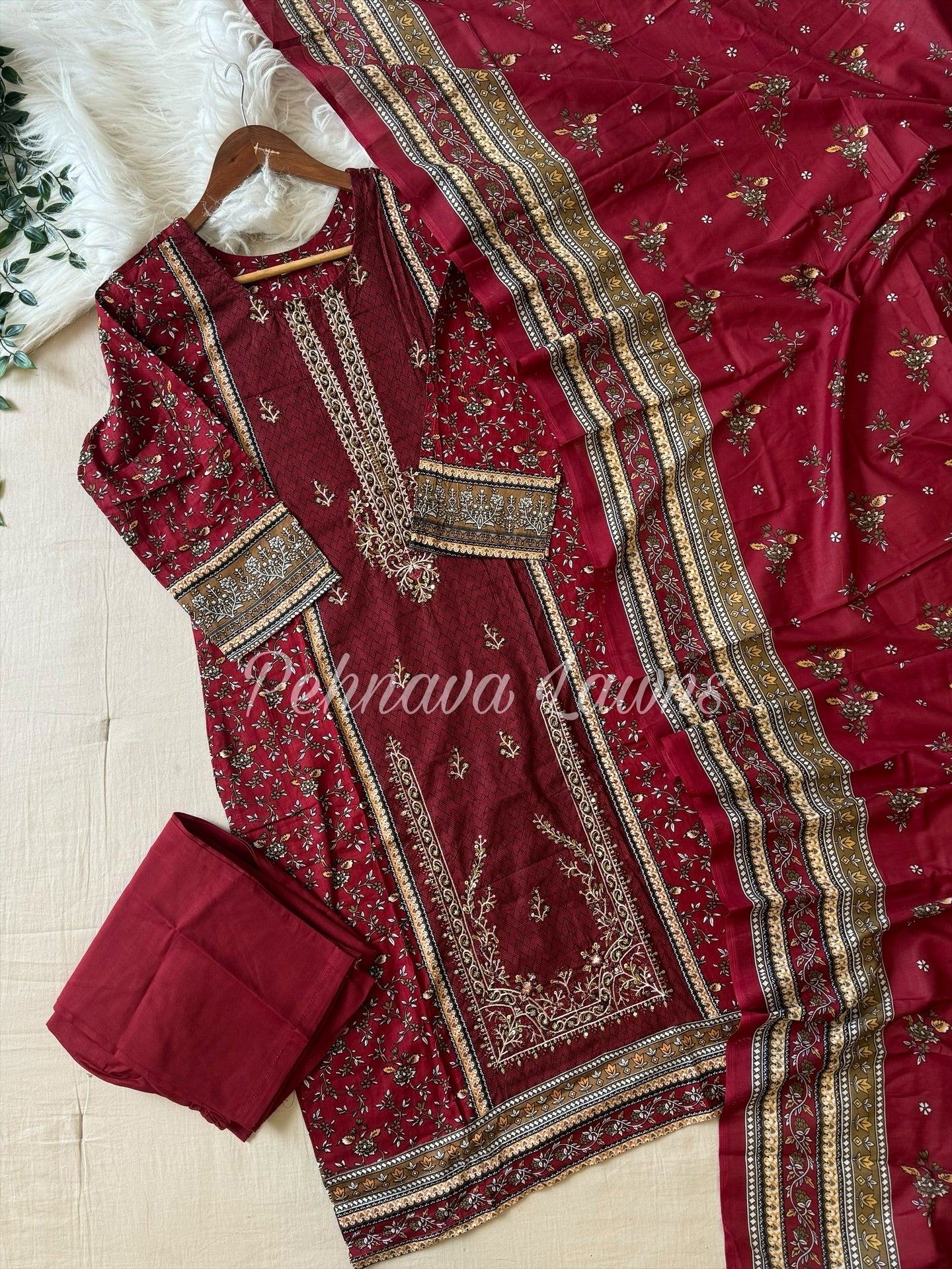 Cut dana detailed cotton suit-3457/3547