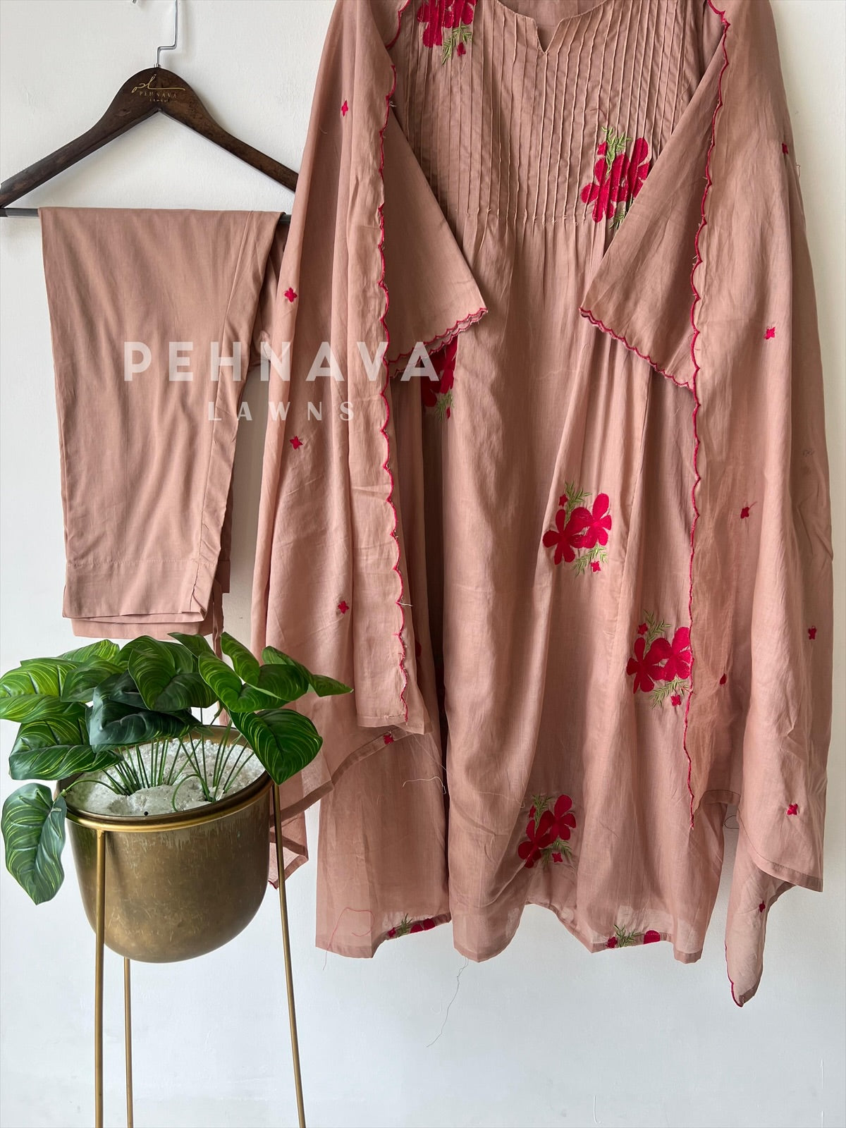 Cotton Floral Embroidered Suit-15441 - Pehnava Lawns