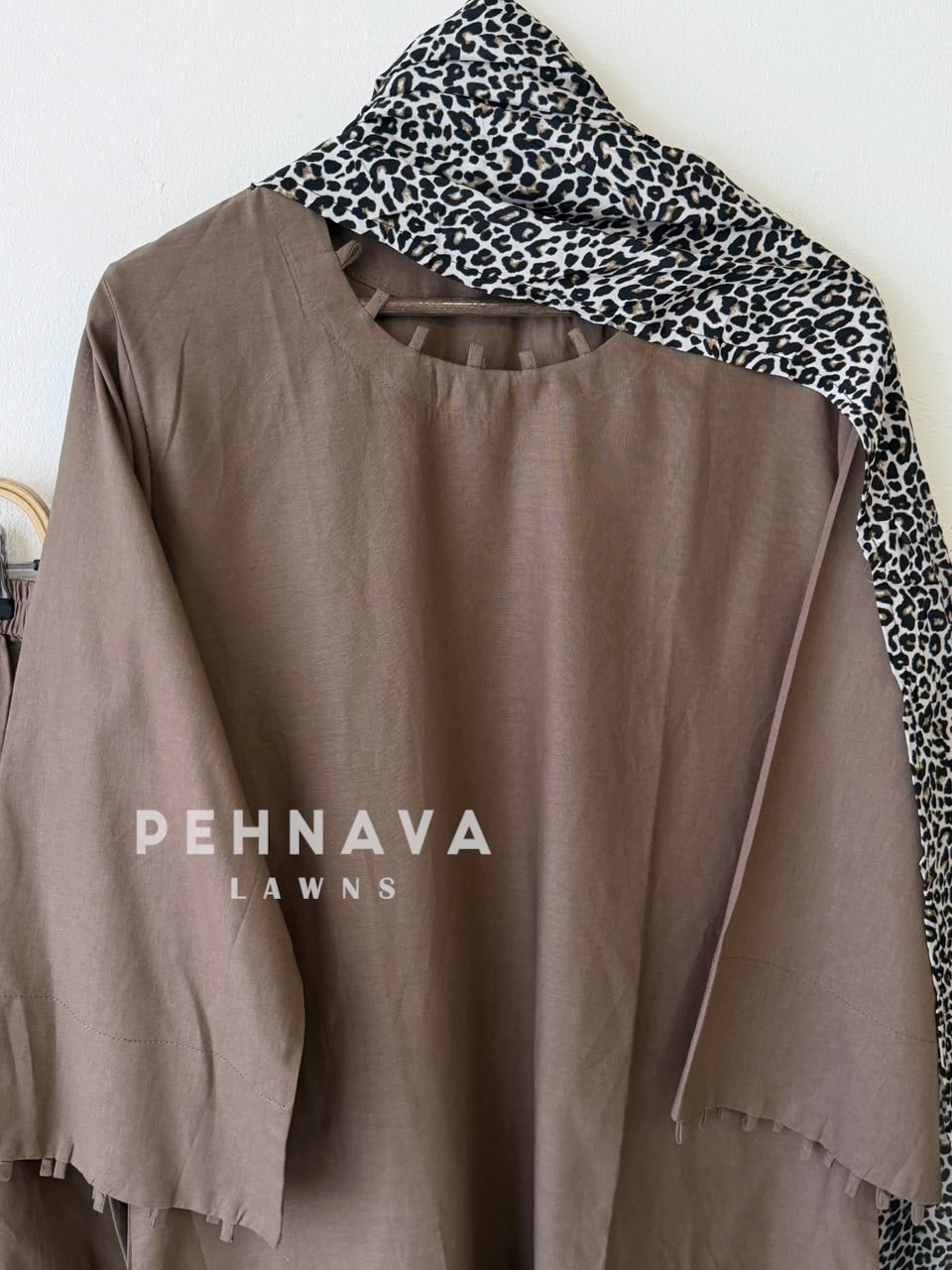 Animal Printed Dupatta Three Piece Set-2396