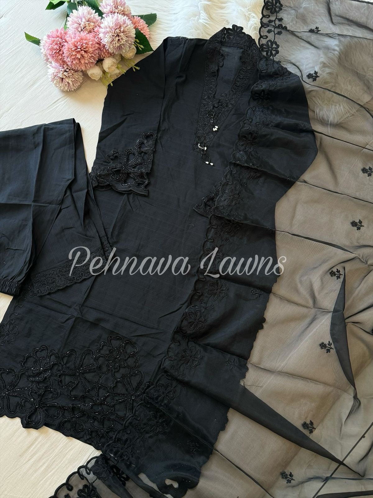 Luxury Cutwork Embroidered Suit