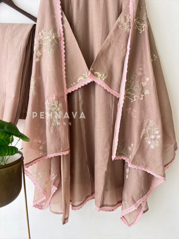 Lace-Trimmed Embroidered Suit-4139 - Pehnava Lawns