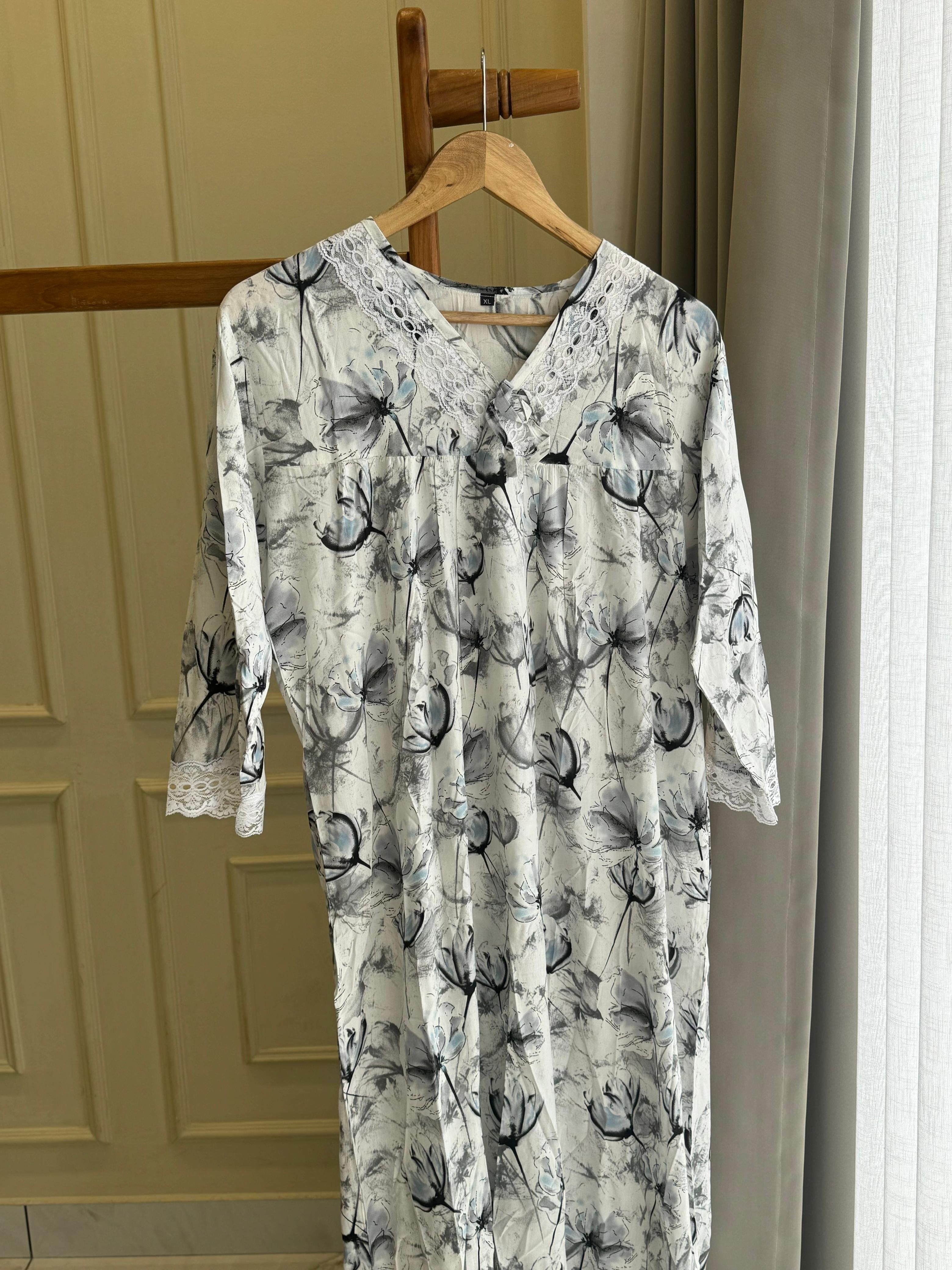 Imported Floral Night Dress-6