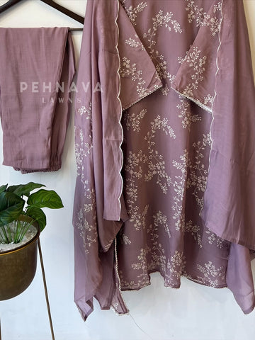 Elegant floral Embroidered  Suit-12818