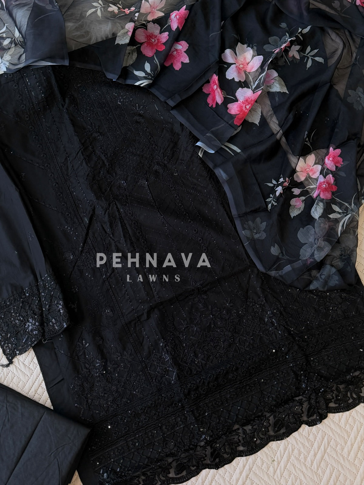 Embroidered Semi Stitched Suit-4174