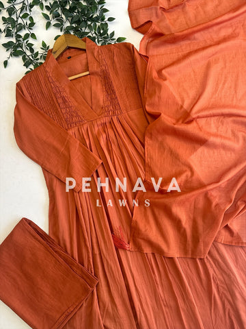 Solid Mulcotton Anarkali Suit