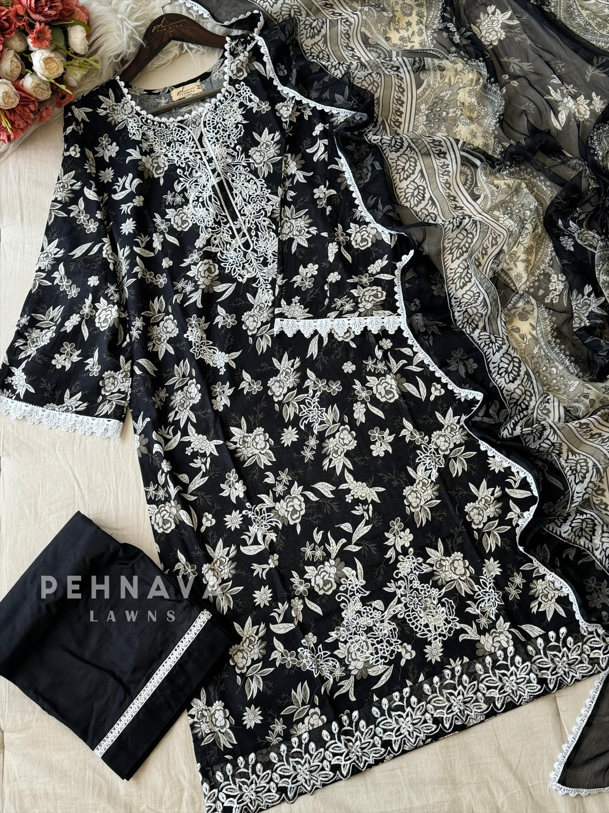 Black & White Cotton Ensemble-AZ-1405