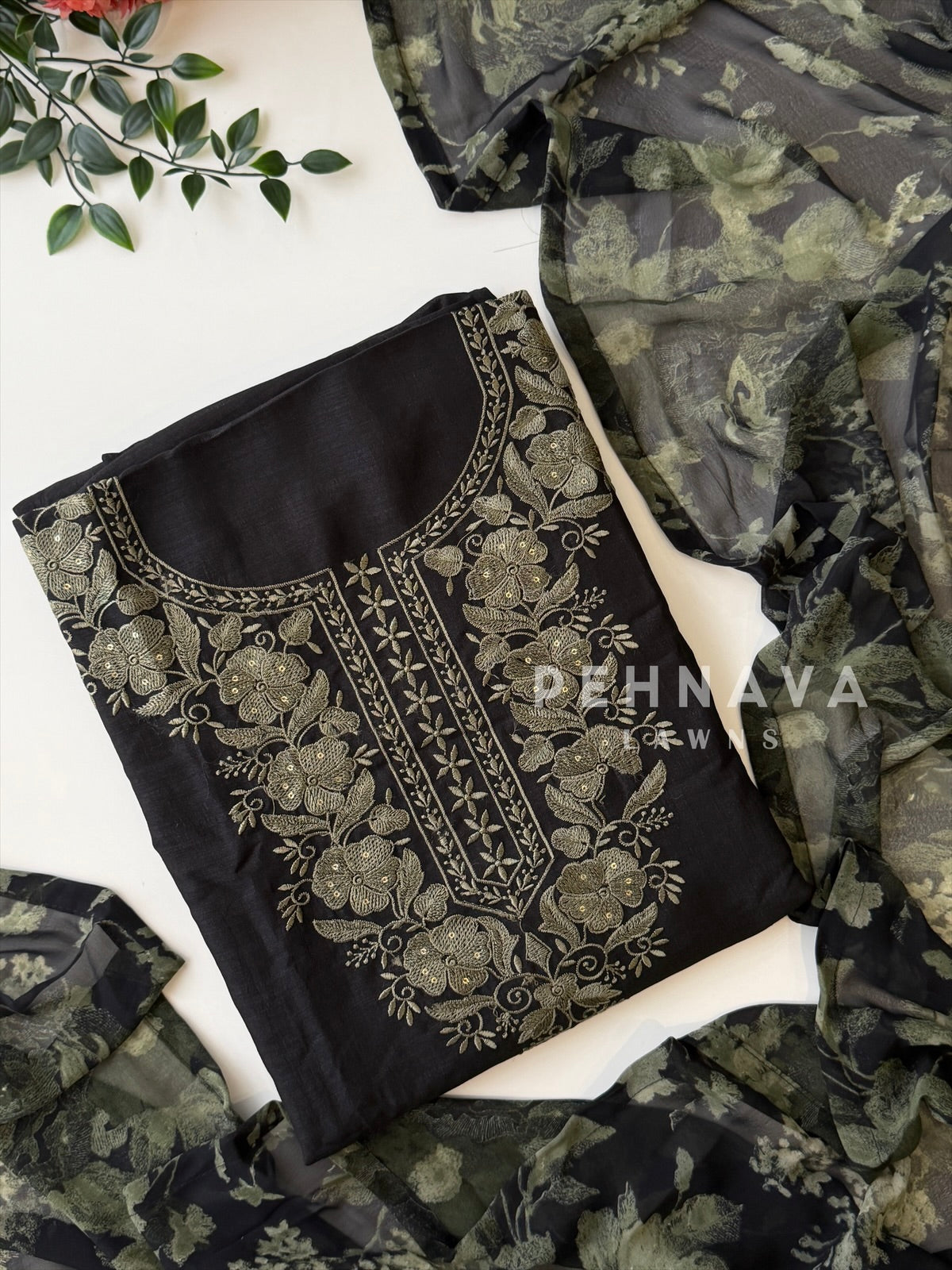 Floral Embroidered Unstitched Suit