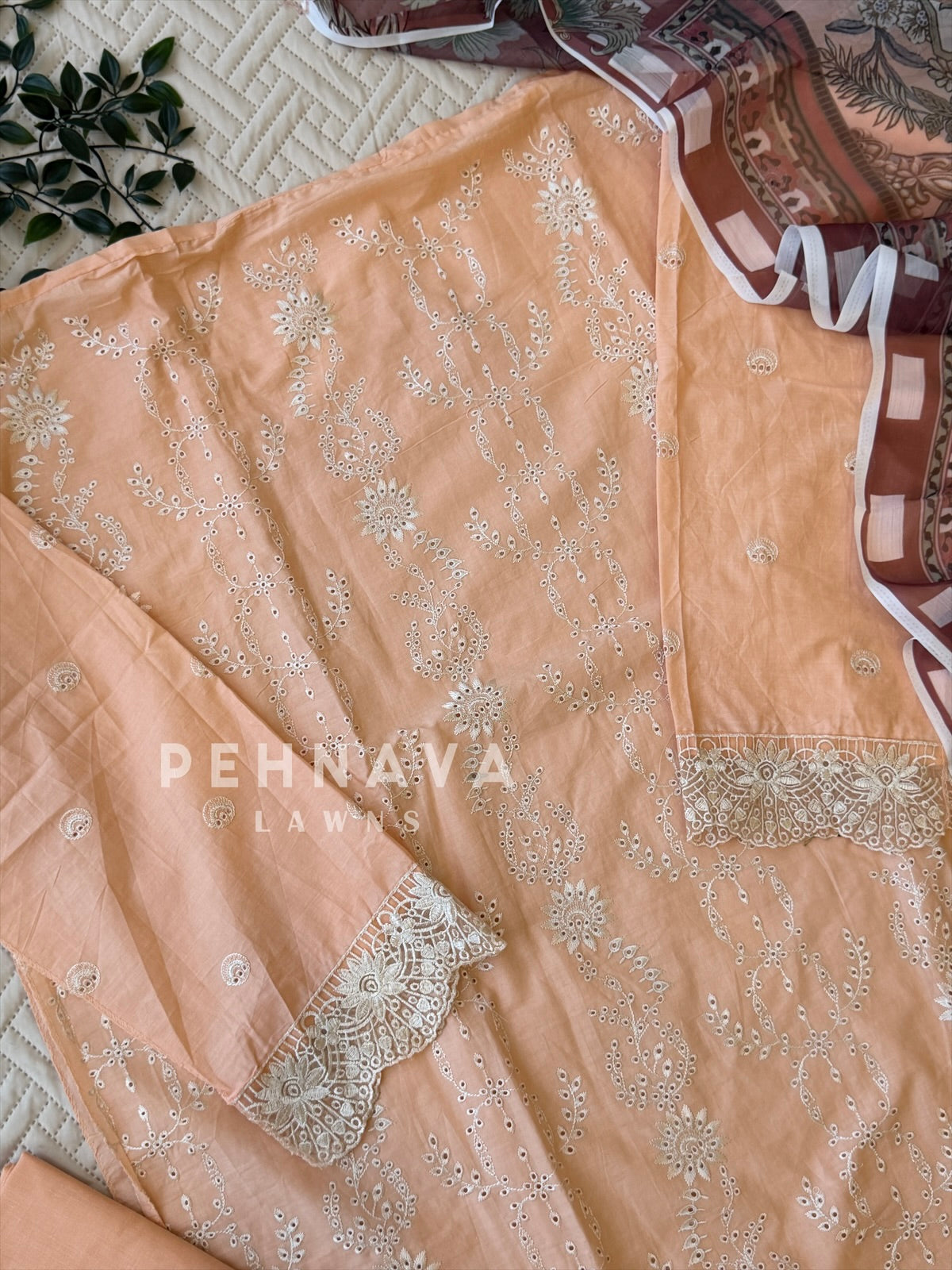 Embroidered Semi Stitched Suit - 2182